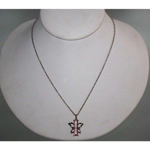 .925 Sterling Silver Amethyst Butterfly Necklace 20" Marked Women's Jewelry